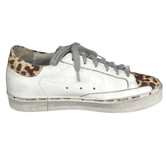 Golden Goose Women’s Hi Star White Leopard Print Sneaker Size 38 US 8 - Picture 4 of 11